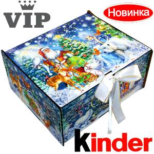 Сладкий подарок на Новый Год в картонной упаковке весом 1200 грамм по цене 2223 руб в Петропавловске-Камчатском