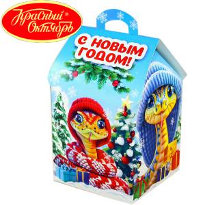 Сладкий подарок на Новый Год в картонной упаковке весом 600 грамм по цене 654 руб в Петропавловске-Камчатском