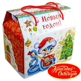 Детский новогодний подарок в картонной упаковке весом 950 грамм по цене 1108 руб в Петропавловске-Камчатском